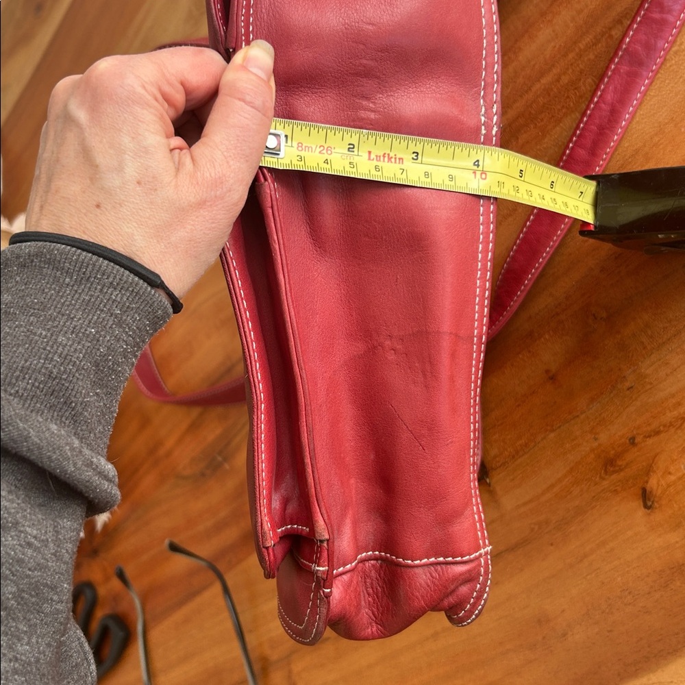 Tignanello Red Leather Shoulder Bag - Picture 8 of 11